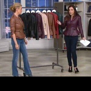 G.I.L.I Faux Leather Peplum Jacket